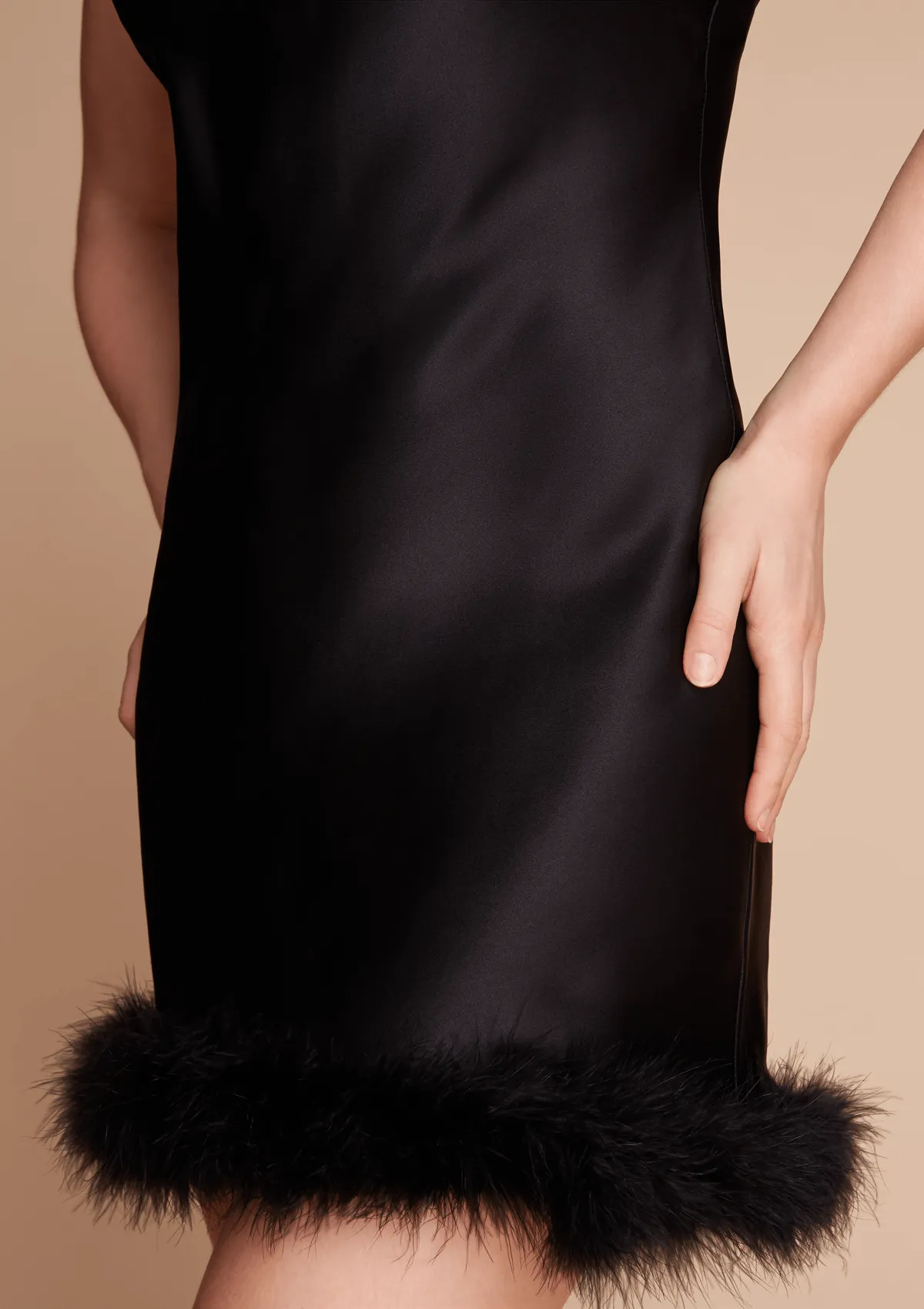 Curvy Kitty Feather Slip Dress