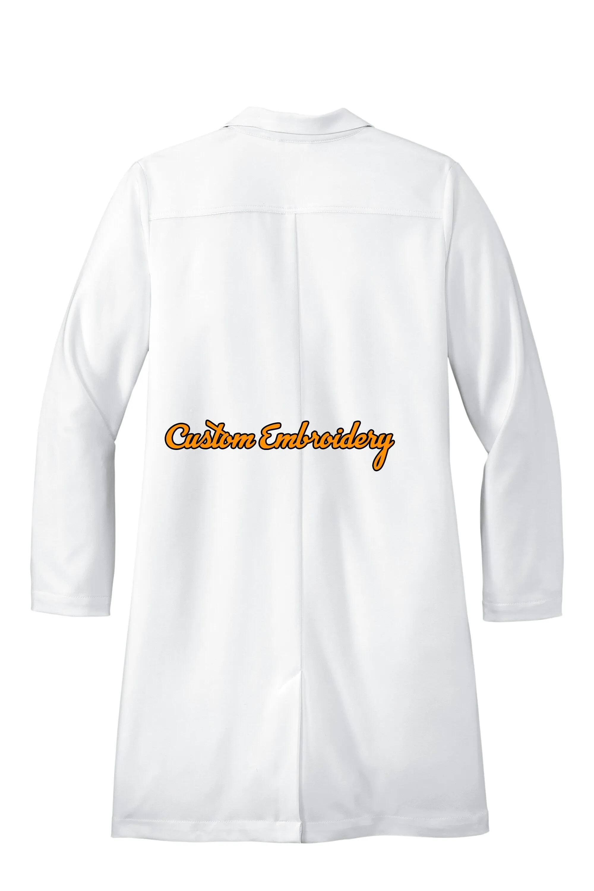 Custom Embroidered Women’s Long Lab Coat Medical Uniform - Includes one 4in x 4in Embroidery - Free Setup - Personalized Lab Coat