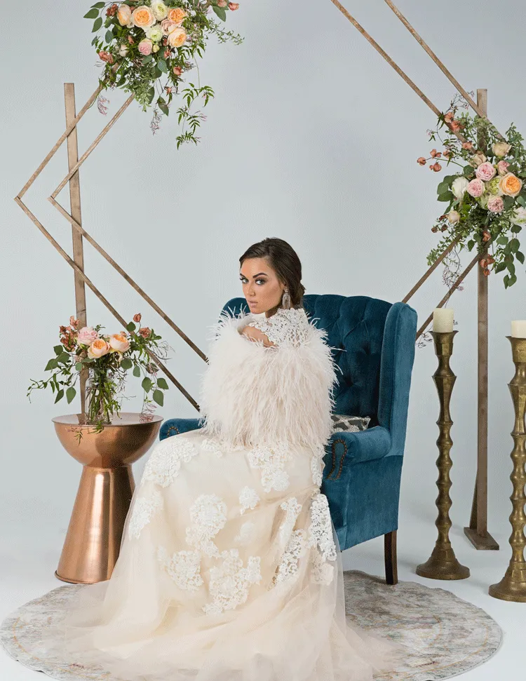 Daphne - Feather Cape in Cream