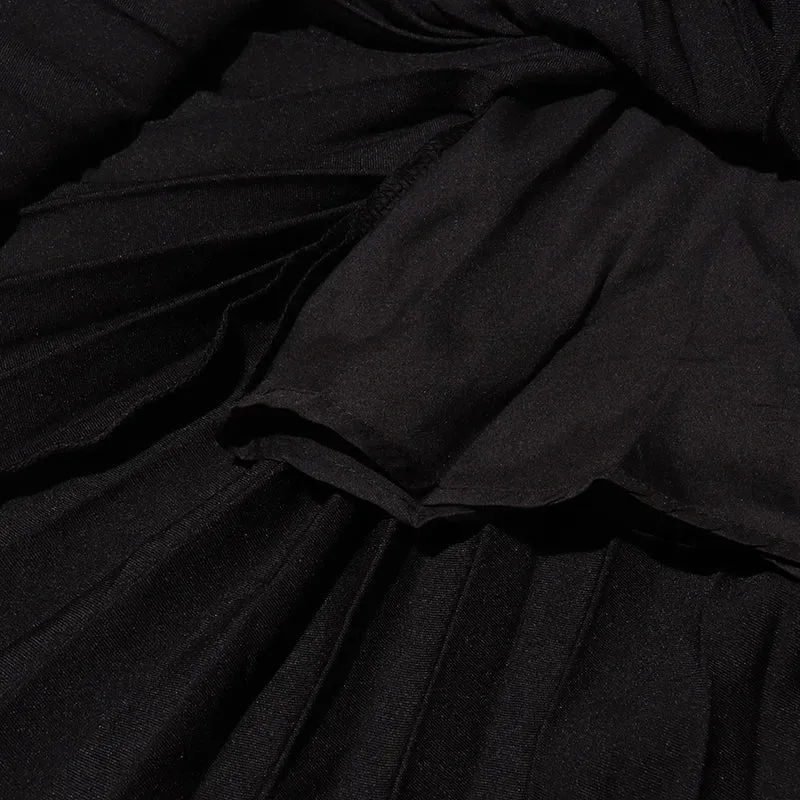 Elegant Patchwork Appliques Short Sleeve Pleated Dress