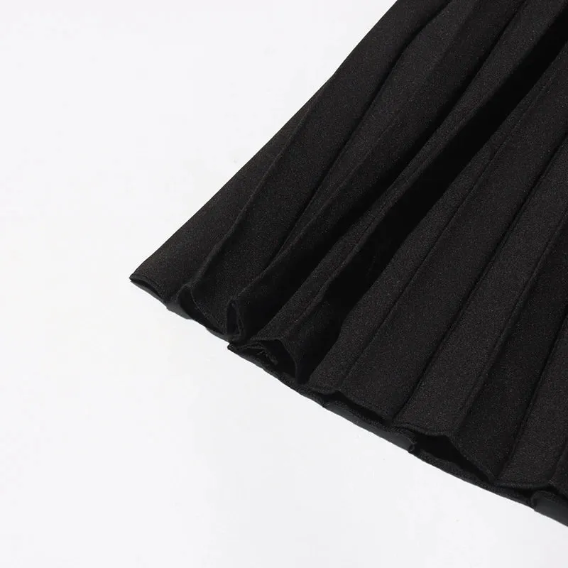 Elegant Patchwork Appliques Short Sleeve Pleated Dress