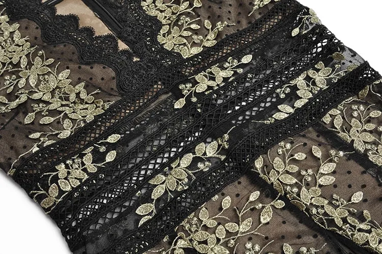 Embroidered Polka Dress