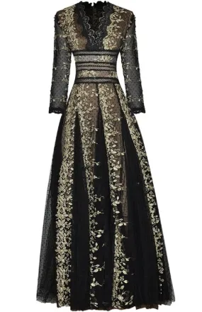 Embroidered Polka Dress