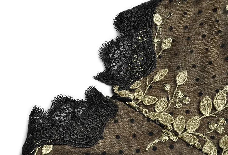 Embroidered Polka Dress