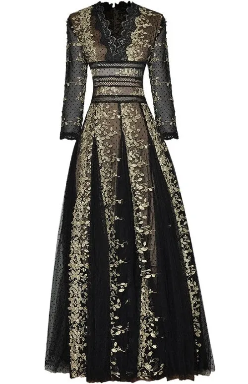 Embroidered Polka Dress