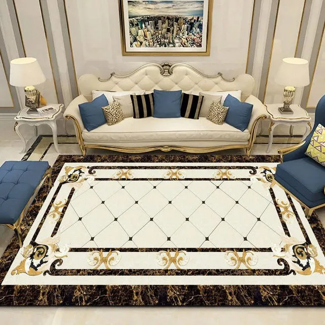 European Design Versailles Palace Rose Style Luxury Non-Slip  Rug Carpet