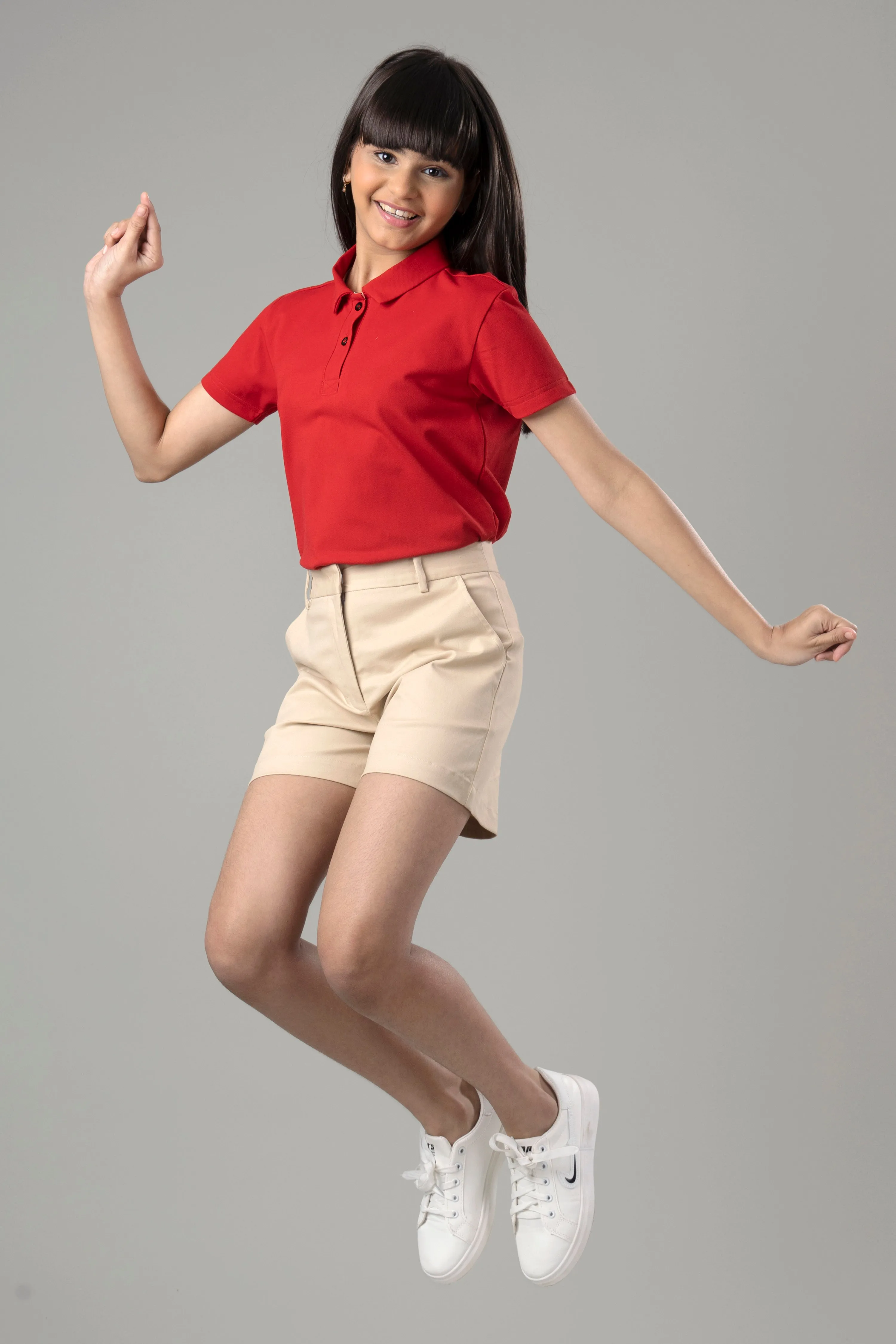Exclusive Scarlet Red Polo T-Shirt For Girls