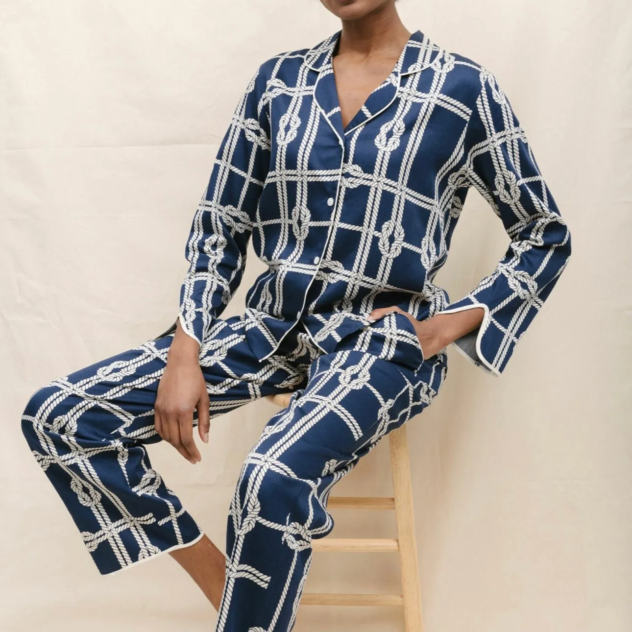 Fable & Eve - Spitalfields Print PJ Set - Navy