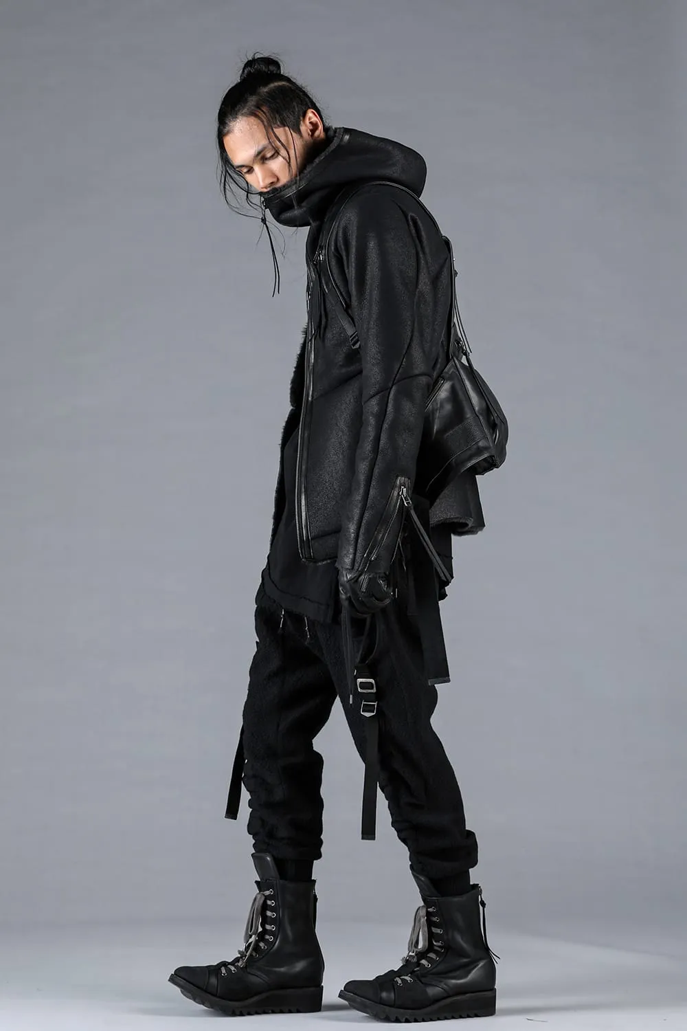 French Baby Lamb Shearling Hooded Jacket