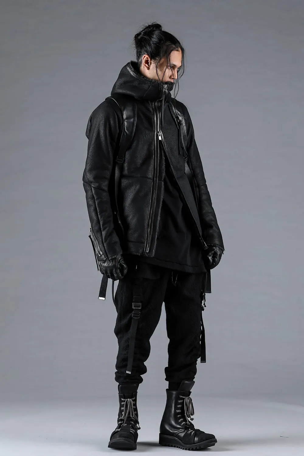 French Baby Lamb Shearling Hooded Jacket