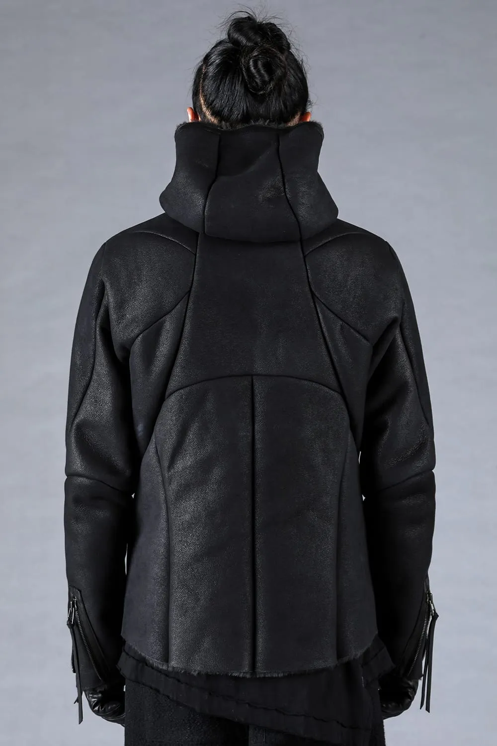 French Baby Lamb Shearling Hooded Jacket