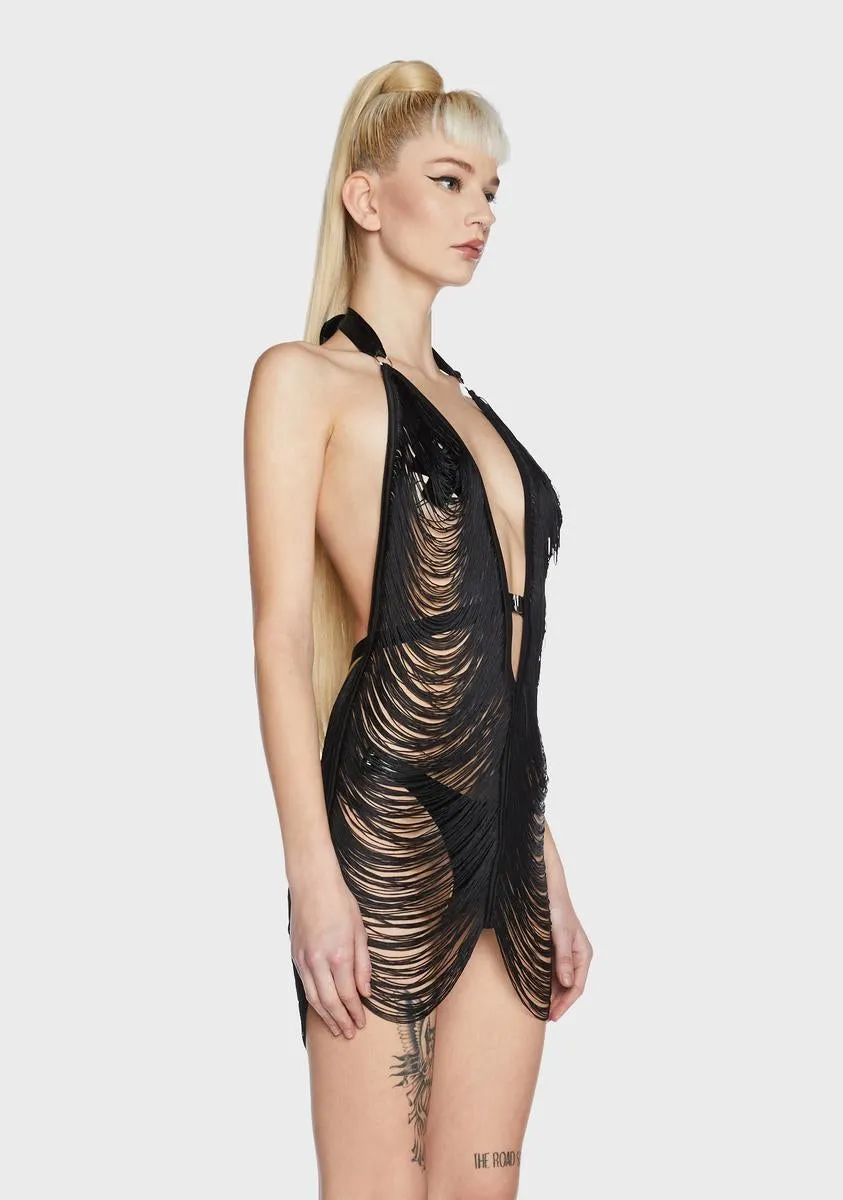 Fringe Benefits Sheer Slip Dress