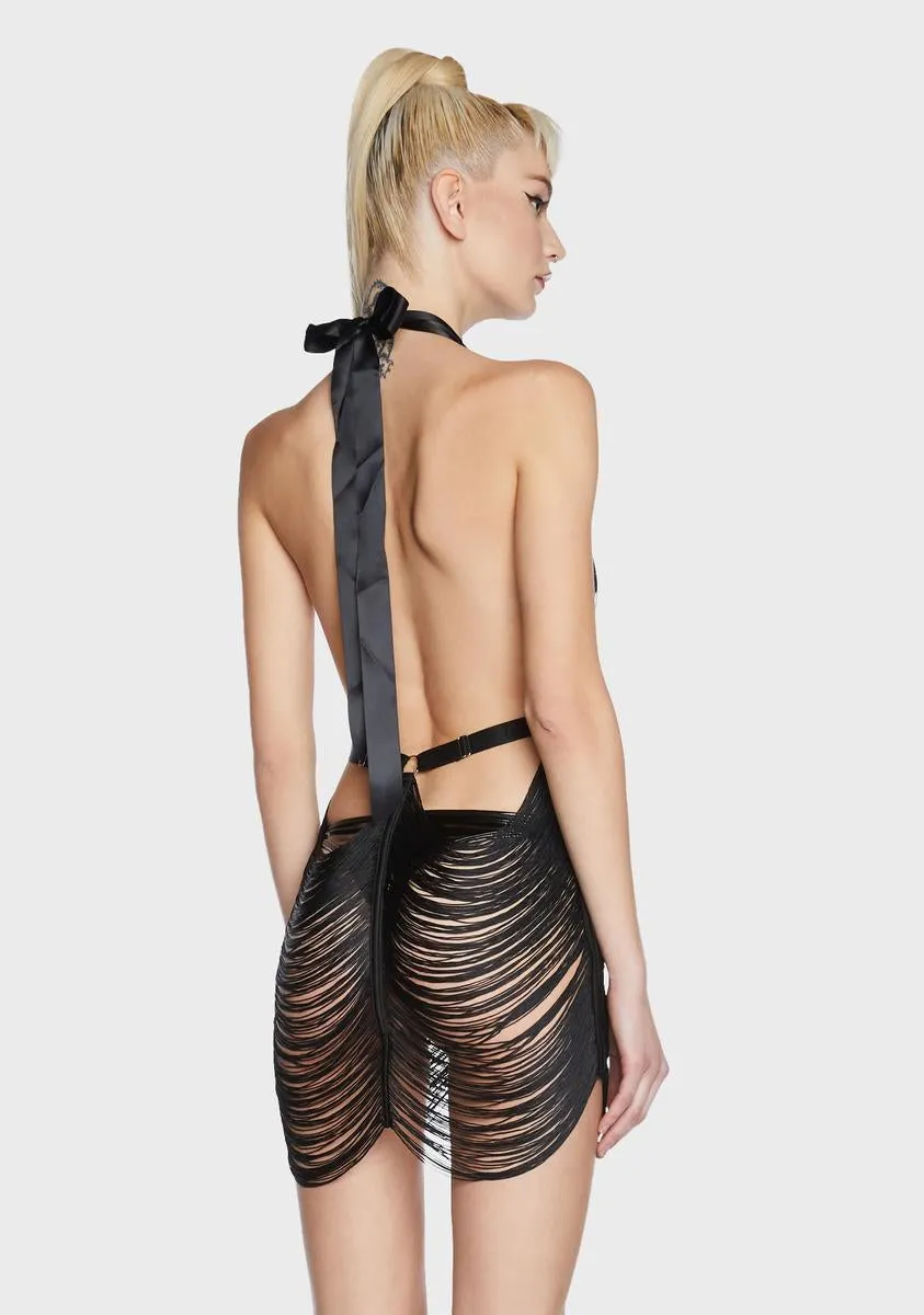Fringe Benefits Sheer Slip Dress