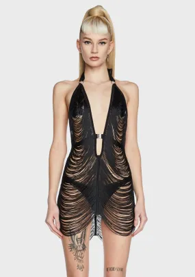 Fringe Benefits Sheer Slip Dress