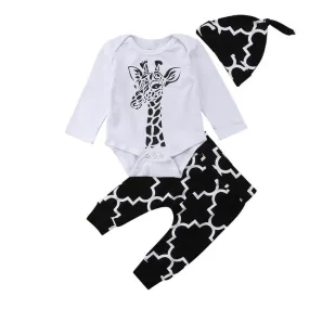 Giraffe Black and White Baby Set
