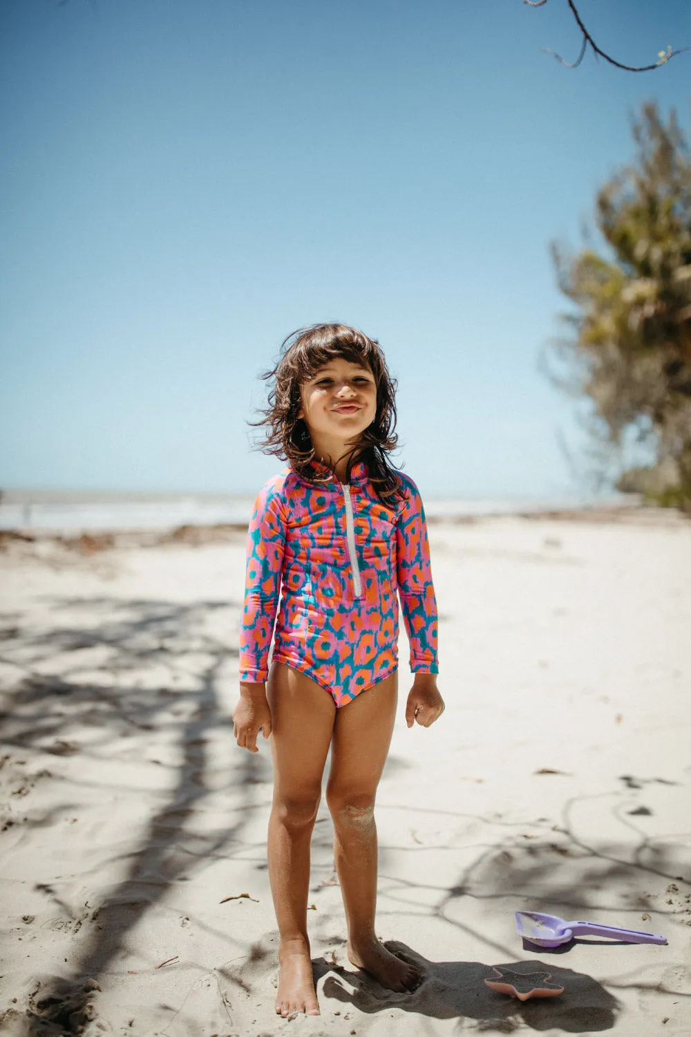 Girls Baja Long Sleeve Rash Vest - Noumea