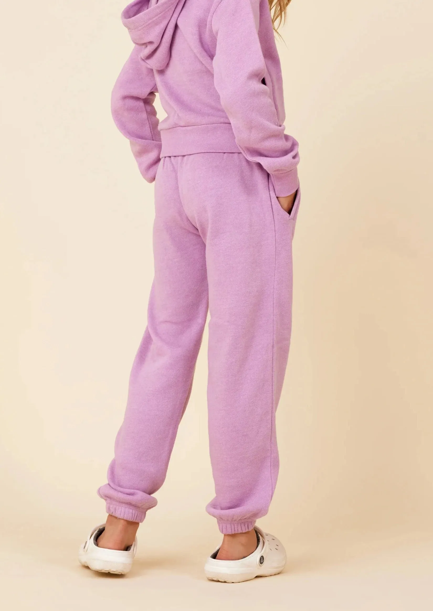 girls fleece solid jogger