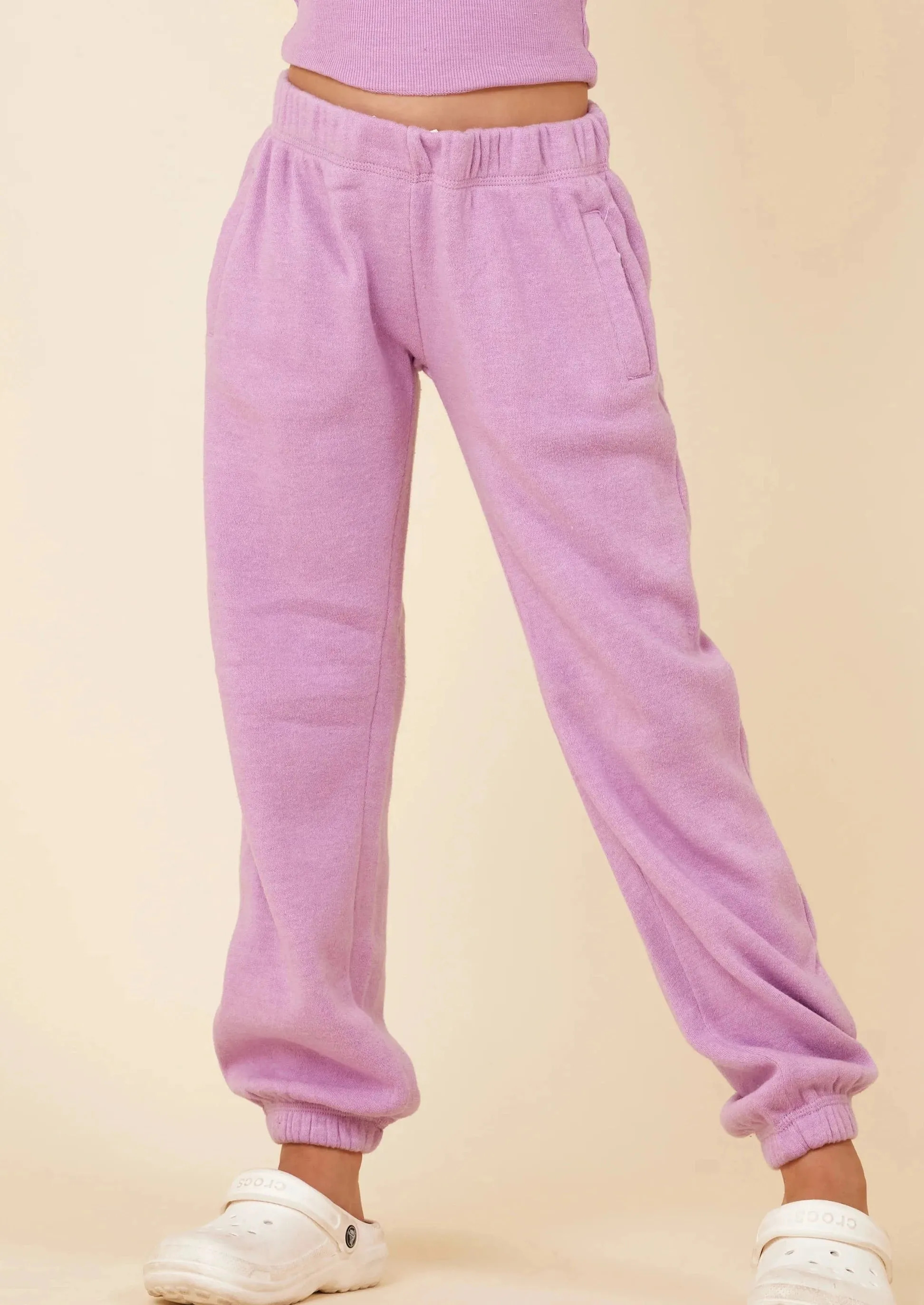 girls fleece solid jogger