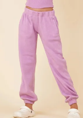 girls fleece solid jogger