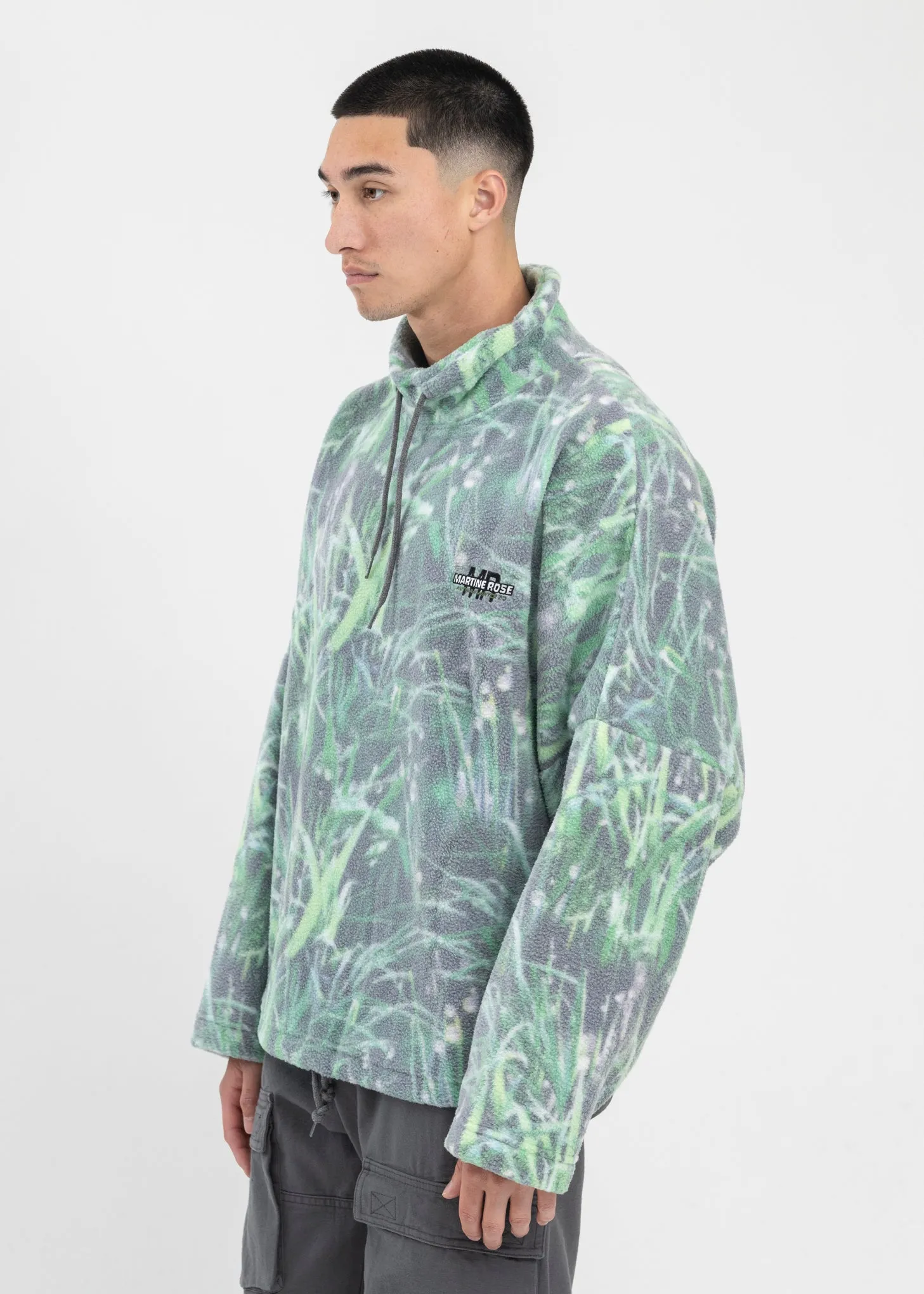 GRASS PRINT BATWING FLEECE