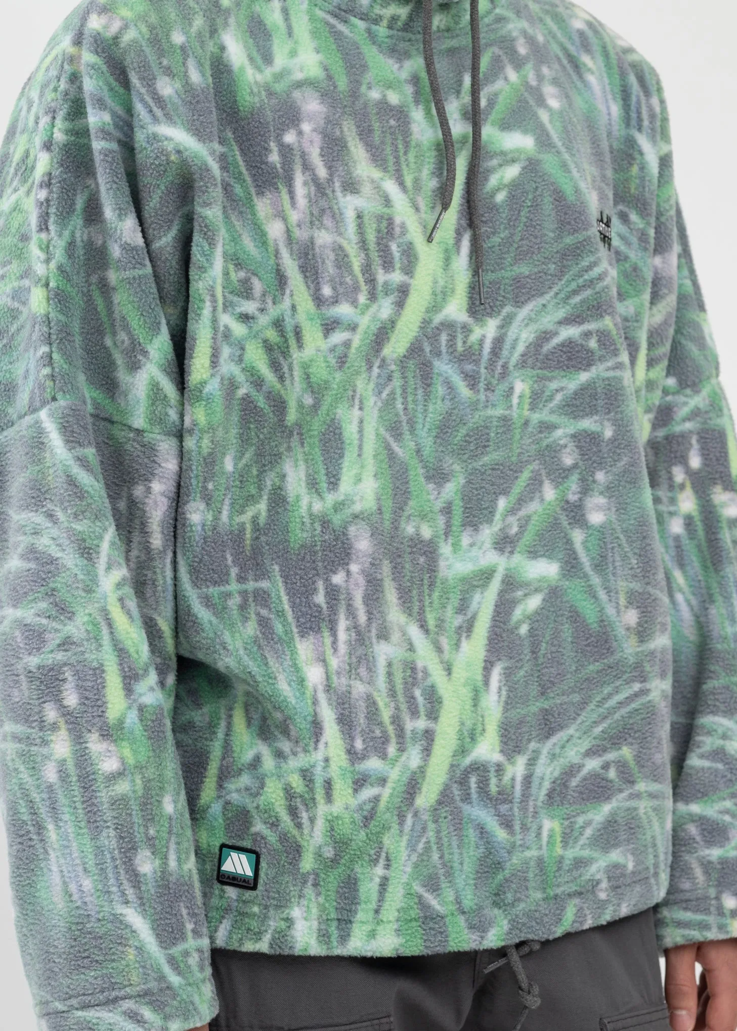 GRASS PRINT BATWING FLEECE