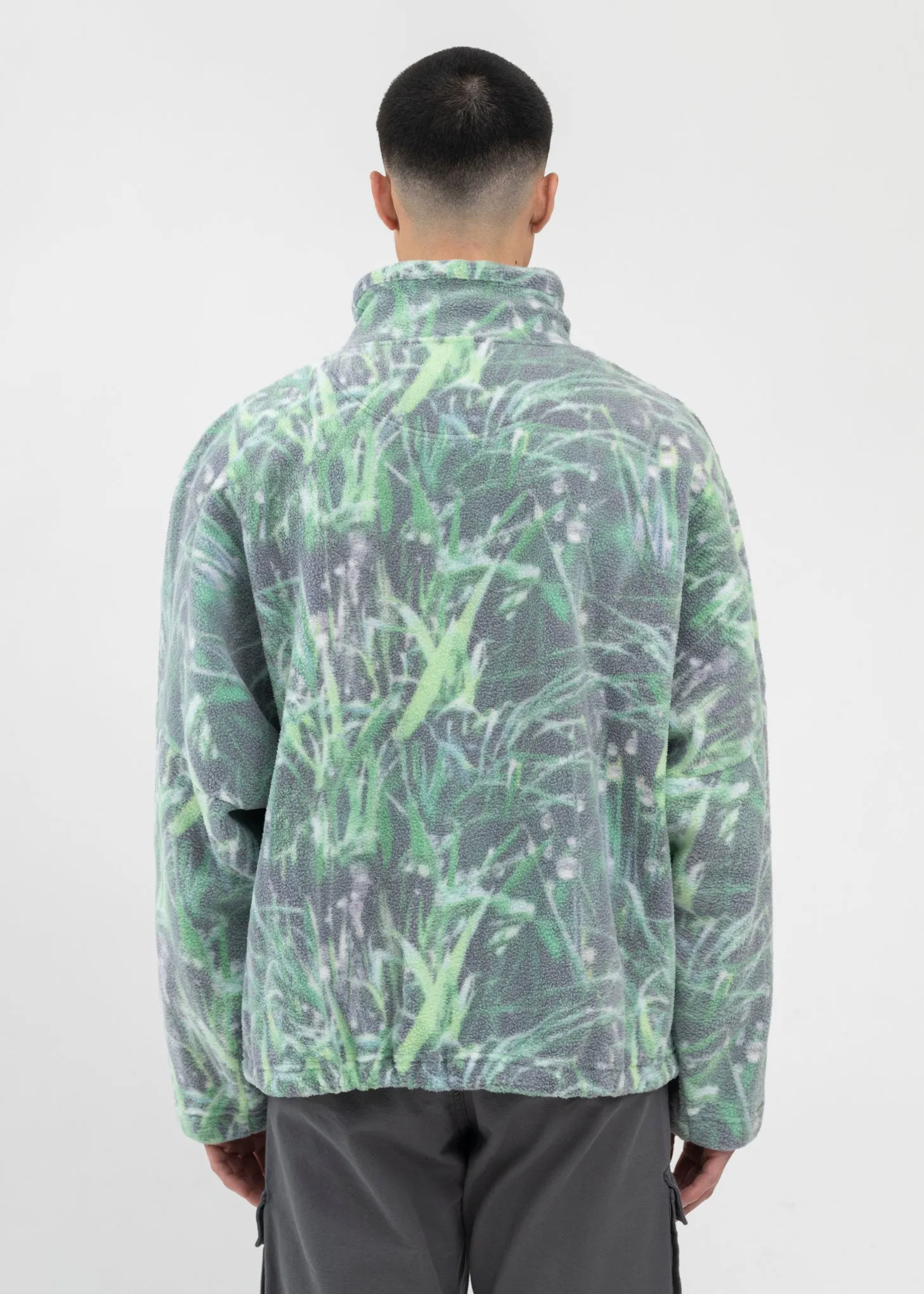 GRASS PRINT BATWING FLEECE