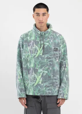GRASS PRINT BATWING FLEECE