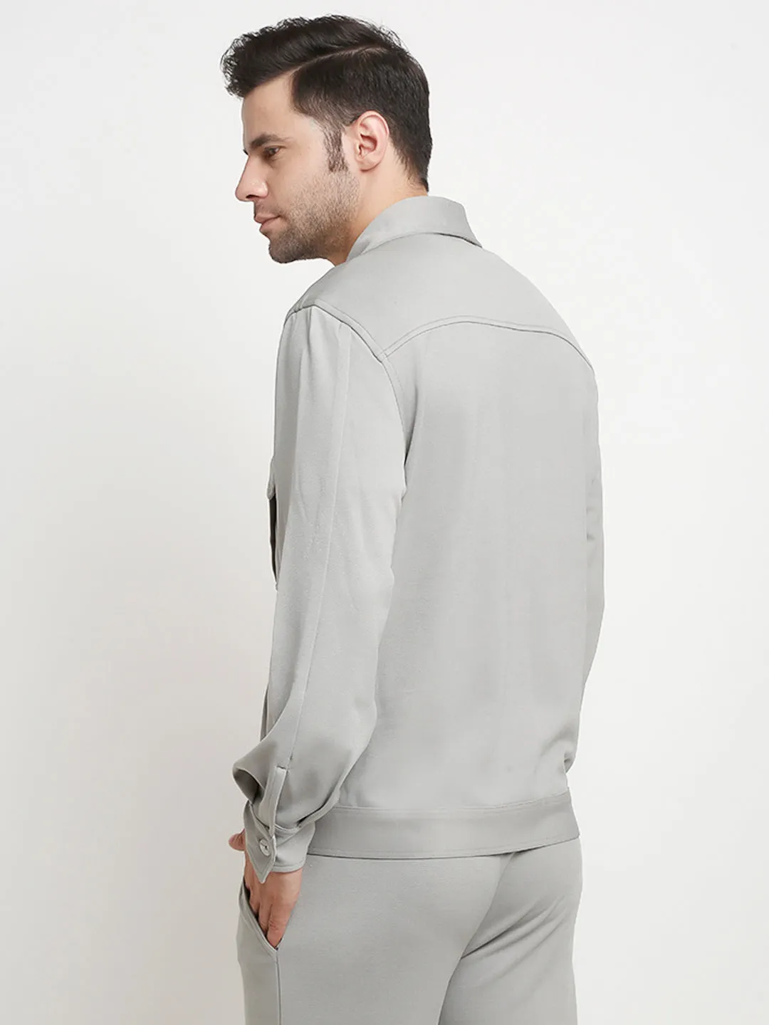 Grey Cargo Utility Shacket