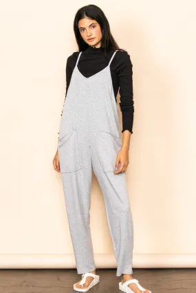 Heather Grey French Terry Jogger Fit Overall Jumper
