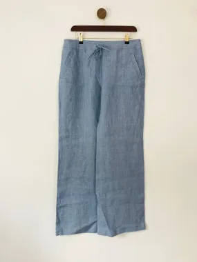 Hobbs Women's Flax Wide Leg Trousers | UK12 | Blue