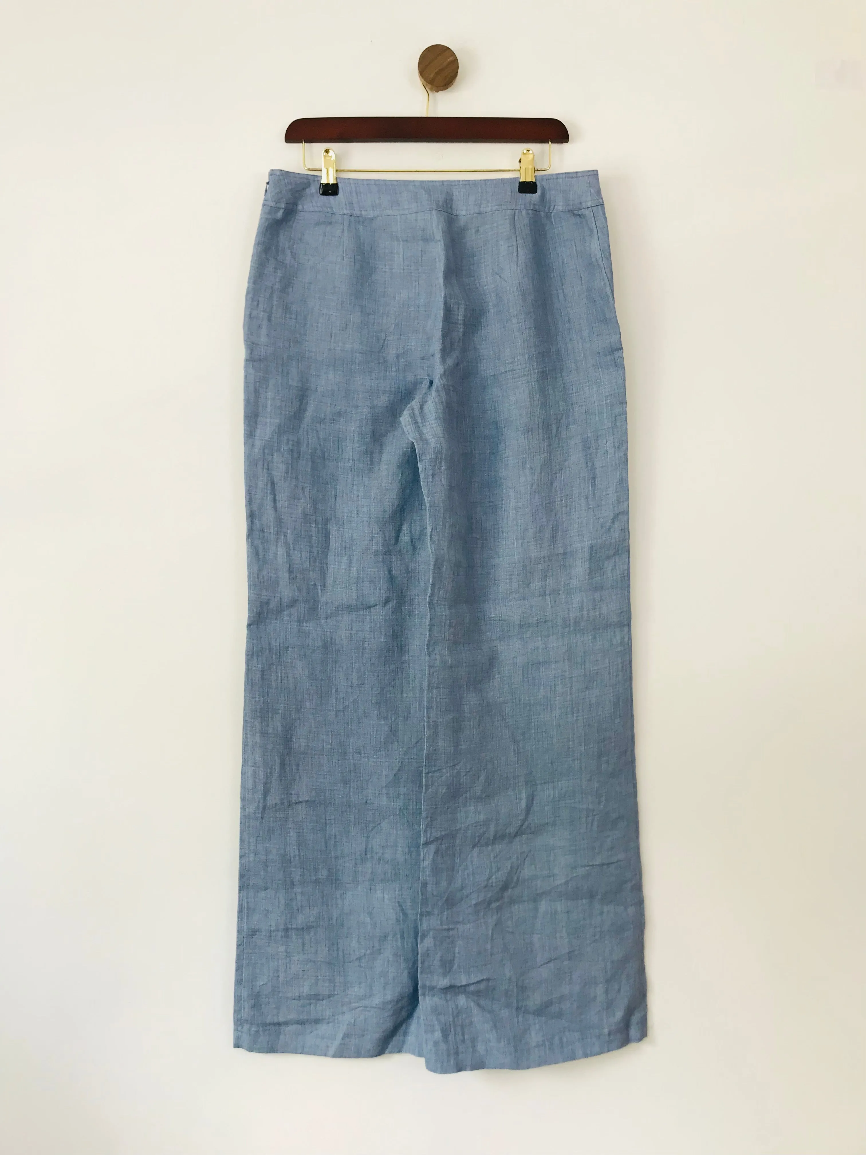 Hobbs Women's Flax Wide Leg Trousers | UK12 | Blue