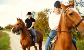 Horseback outride including a glass of wine