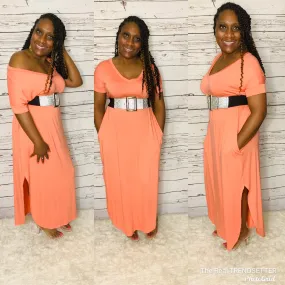 I Am Purposed Dress (Coral) RUNS BIG......SIZE DOWN!!!!