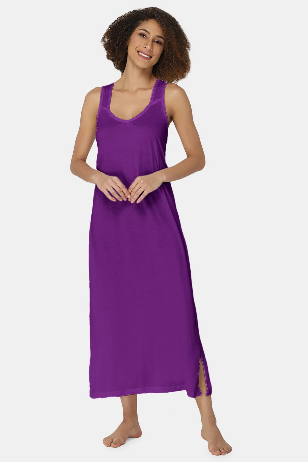 Intimacy Sleeveless Full-Length Night Slip | Ultra-Soft Cotton Comfort for All Seasons