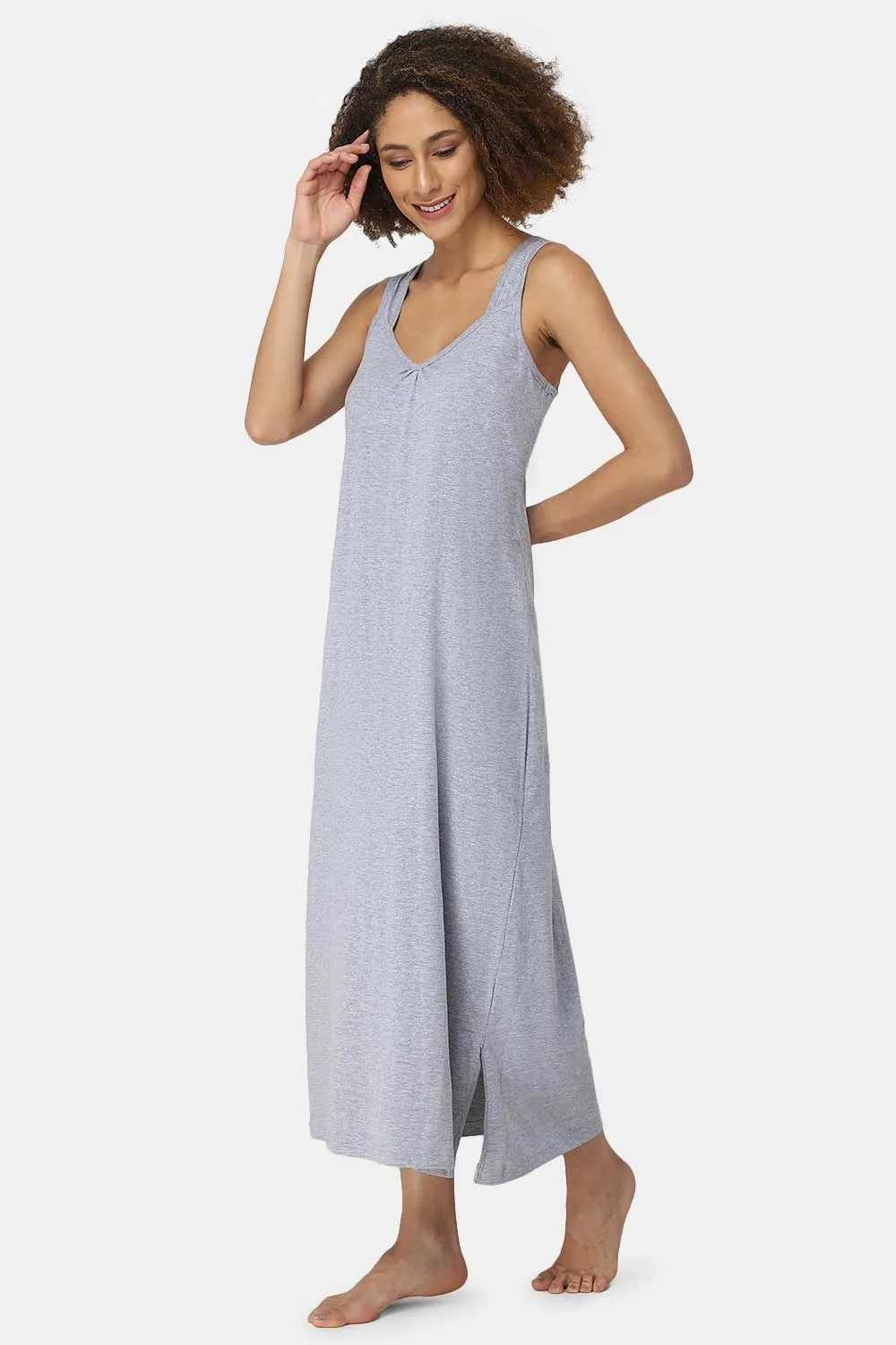 Intimacy Sleeveless Full-Length Night Slip | Ultra-Soft Cotton Comfort for All Seasons