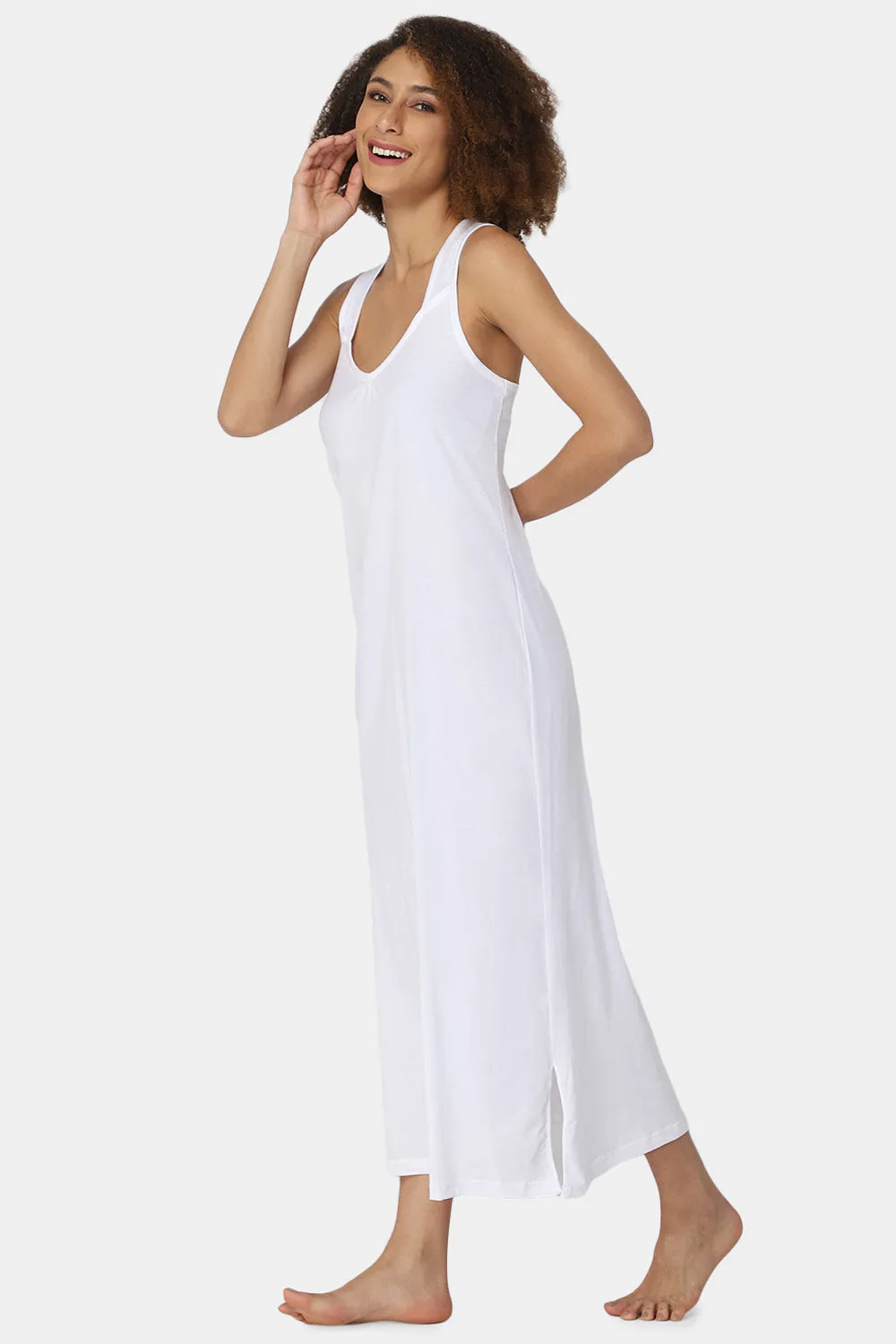Intimacy Sleeveless Full-Length Night Slip | Ultra-Soft Cotton Comfort for All Seasons