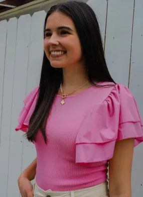 It's All For You Ruffle Sleeve Bodysuit