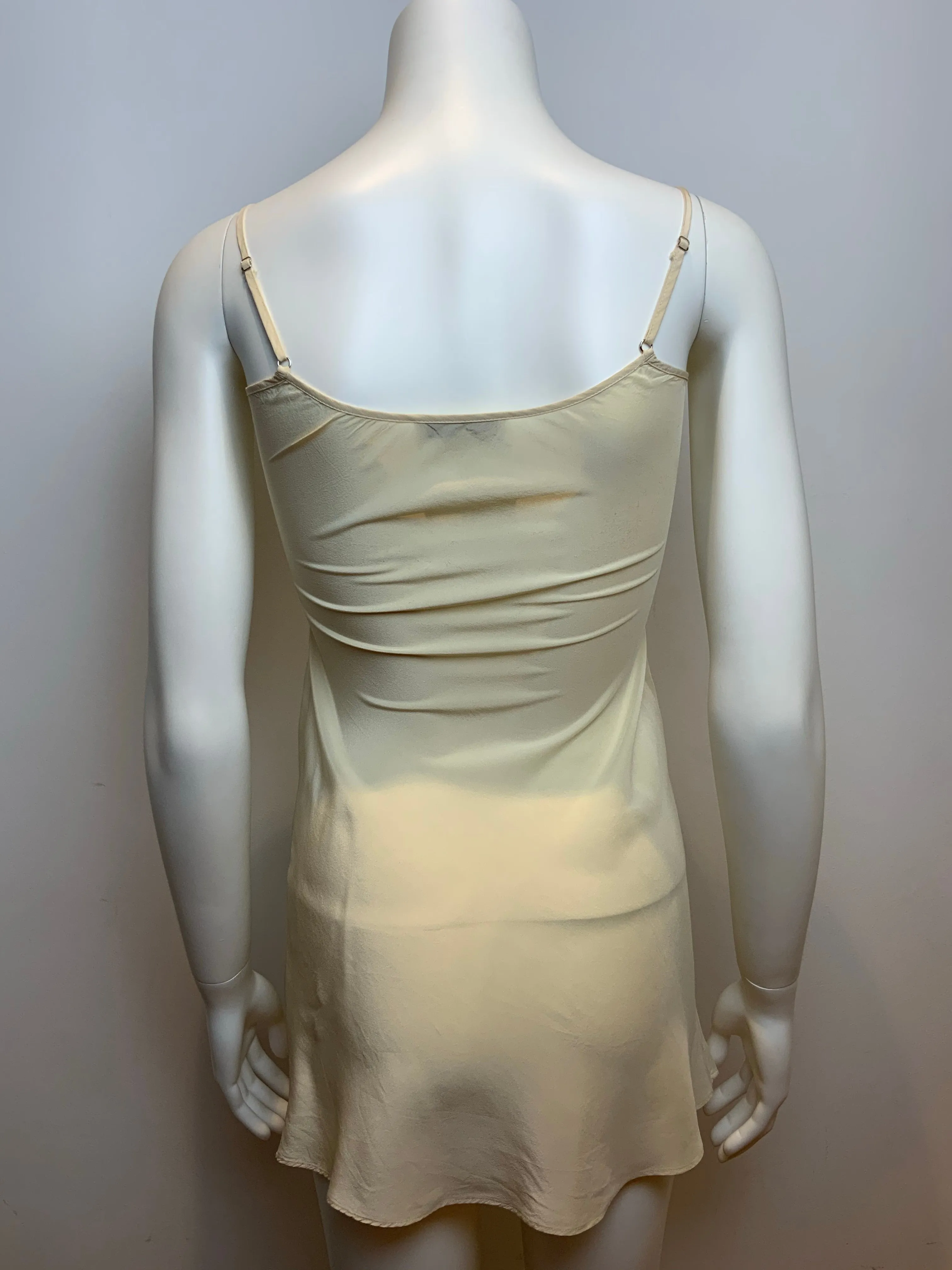 Jovovich Hawk Silk Ecru Slip Mini Dress Size US 0 XXS ladies