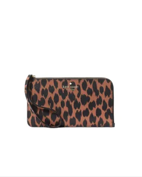 Kate Spade Lucy Spotted Animal Print Medium L-Zip Wristlet