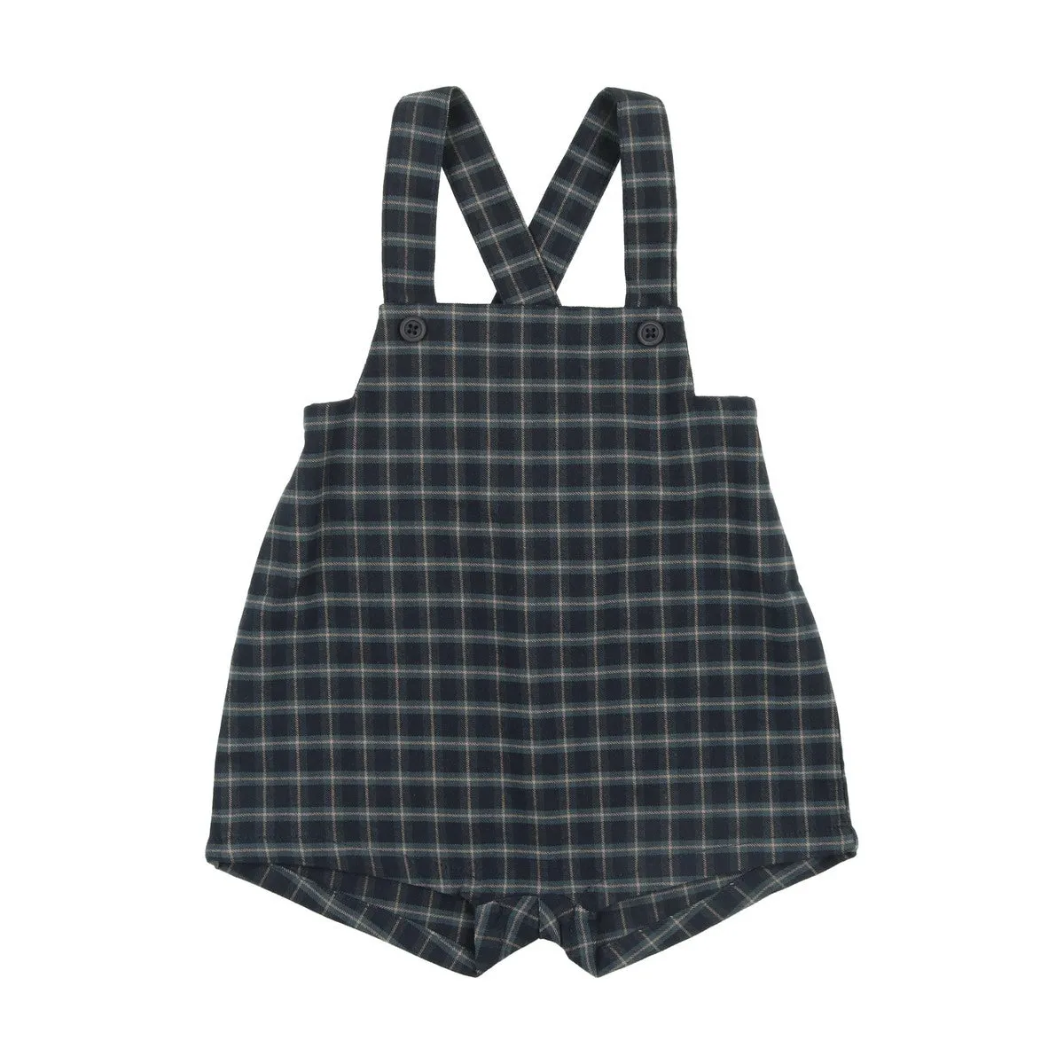 Kin And Kin Navy Plaid Overall