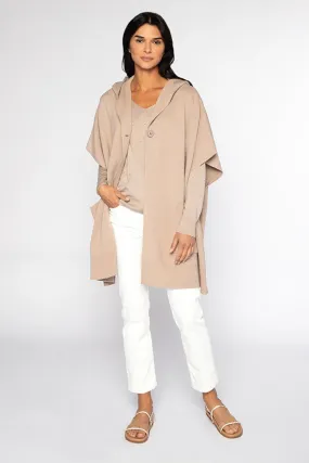 KINROSS CASHMERE - SLEEVELESS HOODED OVERSIZED CARDIGAN