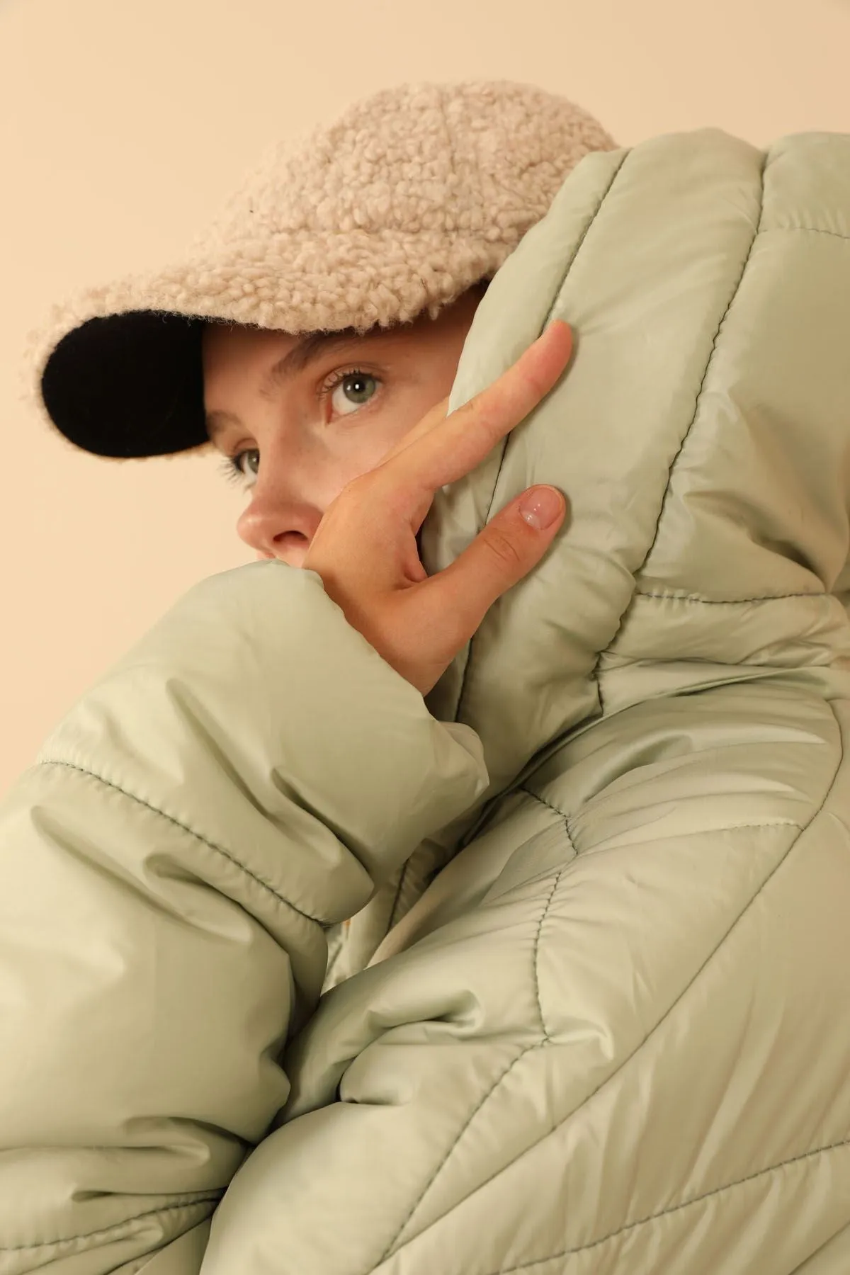 KKT Long Sleeve Oversize Women Coat - Mint - Lima