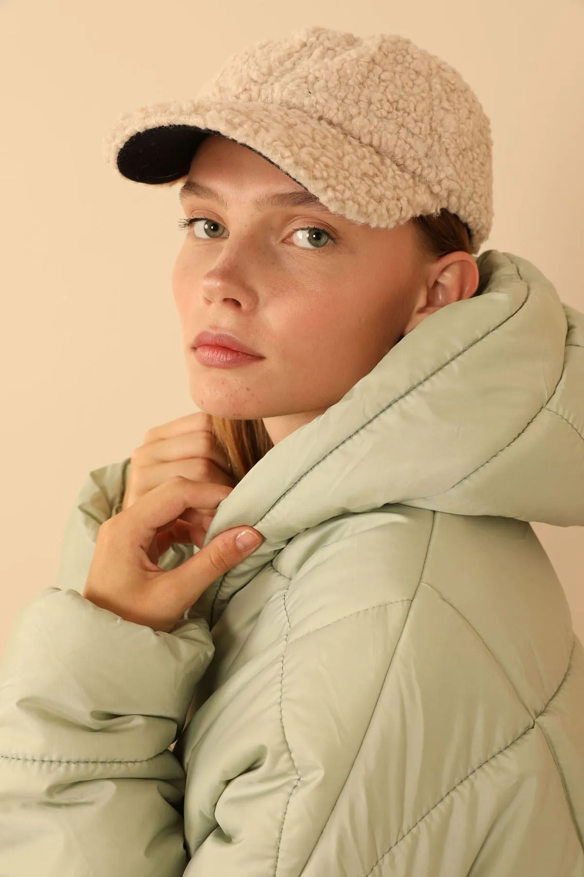 KKT Long Sleeve Oversize Women Coat - Mint - Lima