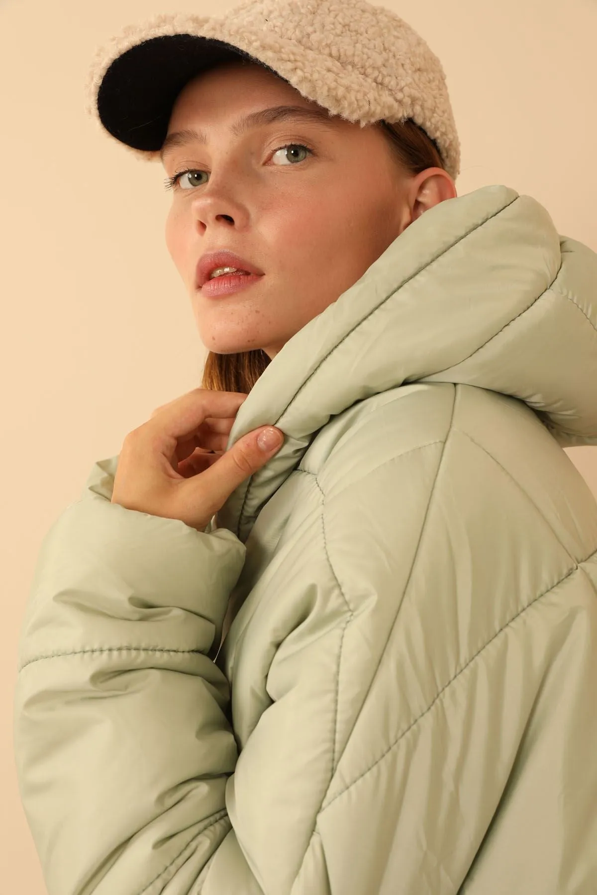 KKT Long Sleeve Oversize Women Coat - Mint - Lima