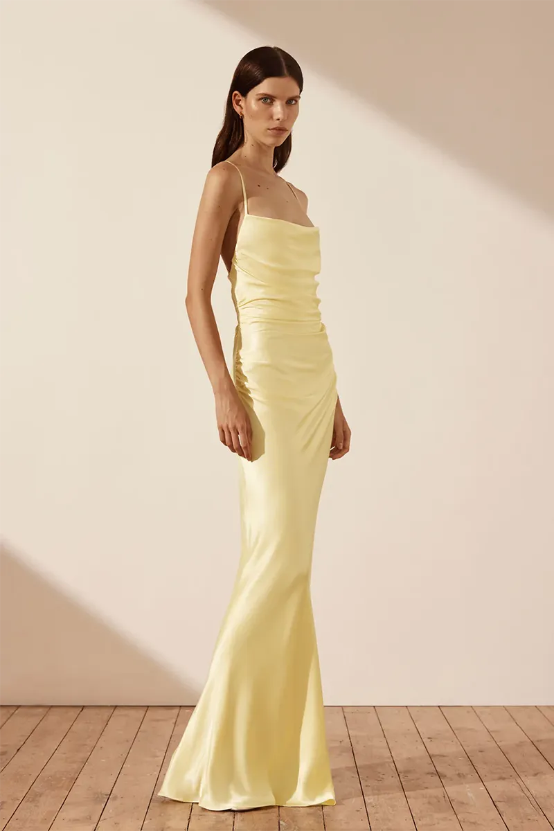 La Lune Lace Back Maxi in Lemon