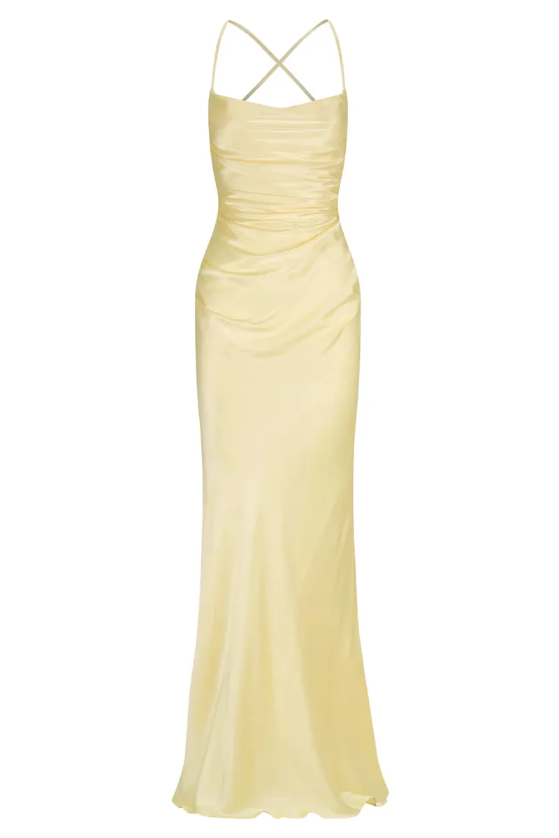 La Lune Lace Back Maxi in Lemon