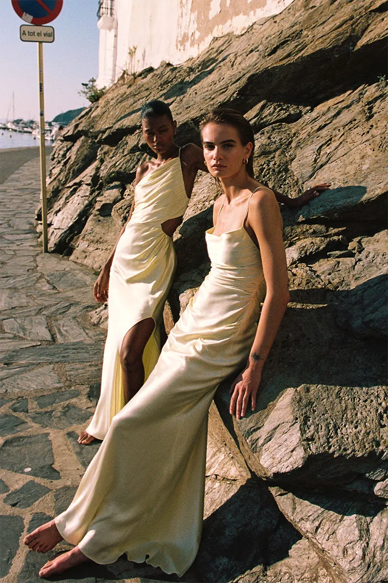 La Lune Lace Back Maxi in Lemon