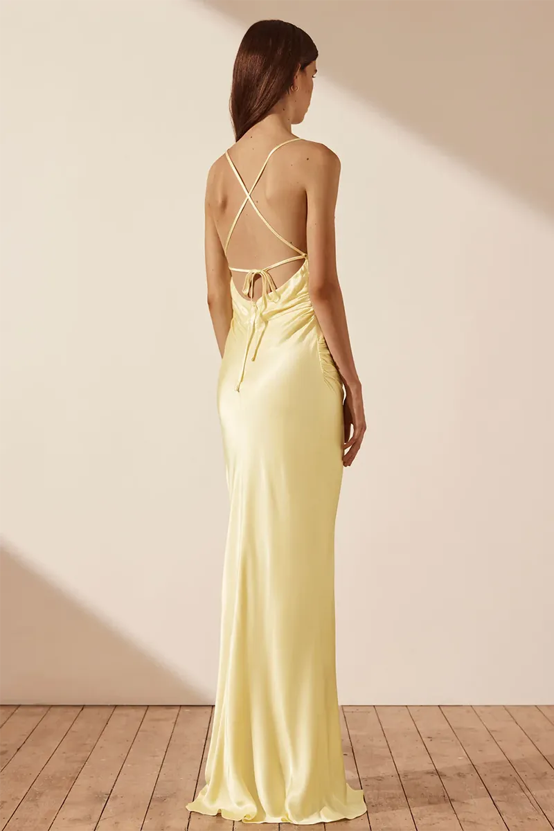 La Lune Lace Back Maxi in Lemon