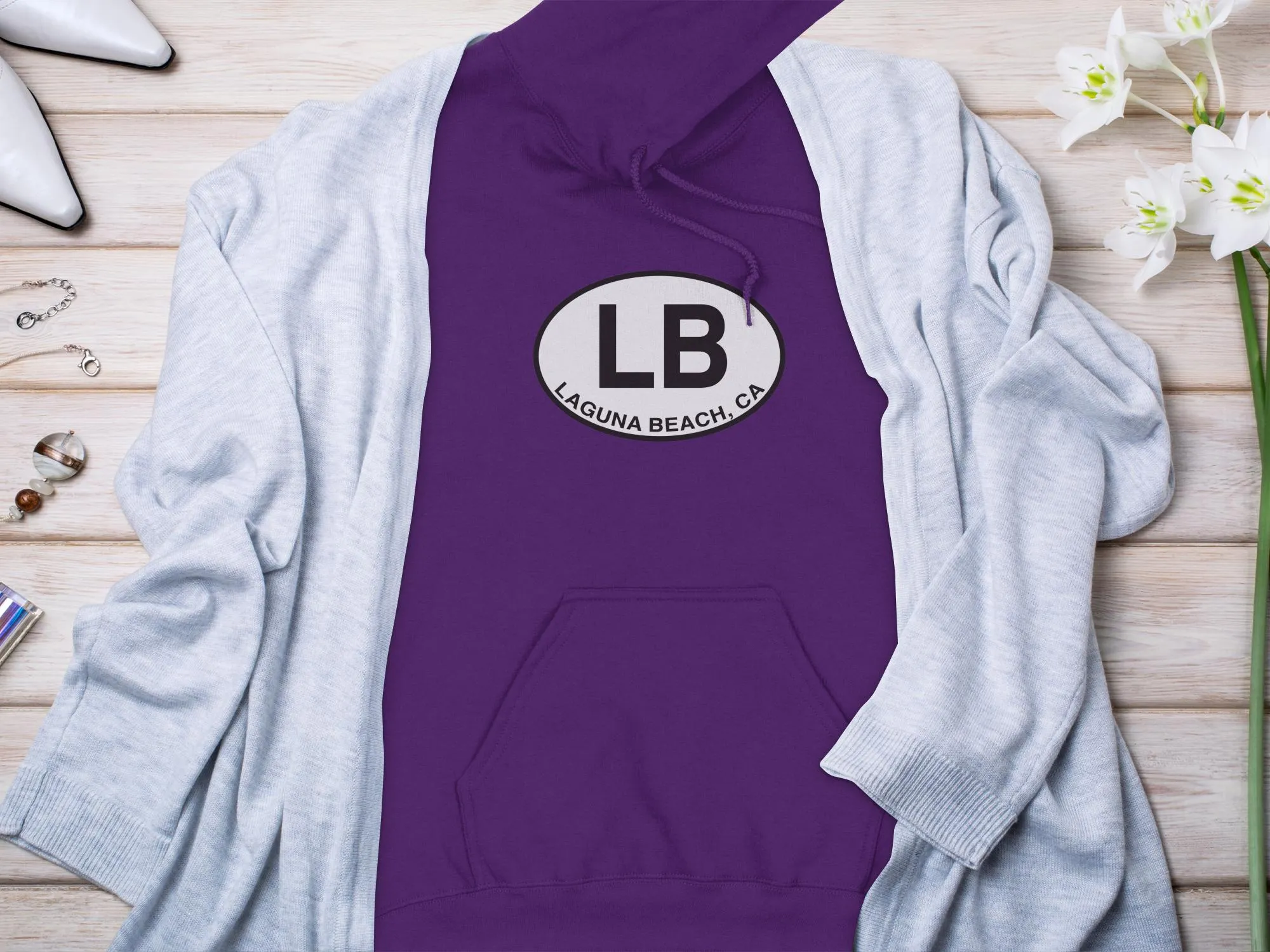 Laguna Beach Mens Hoodie - Coastal Gear for Ocean Lovers