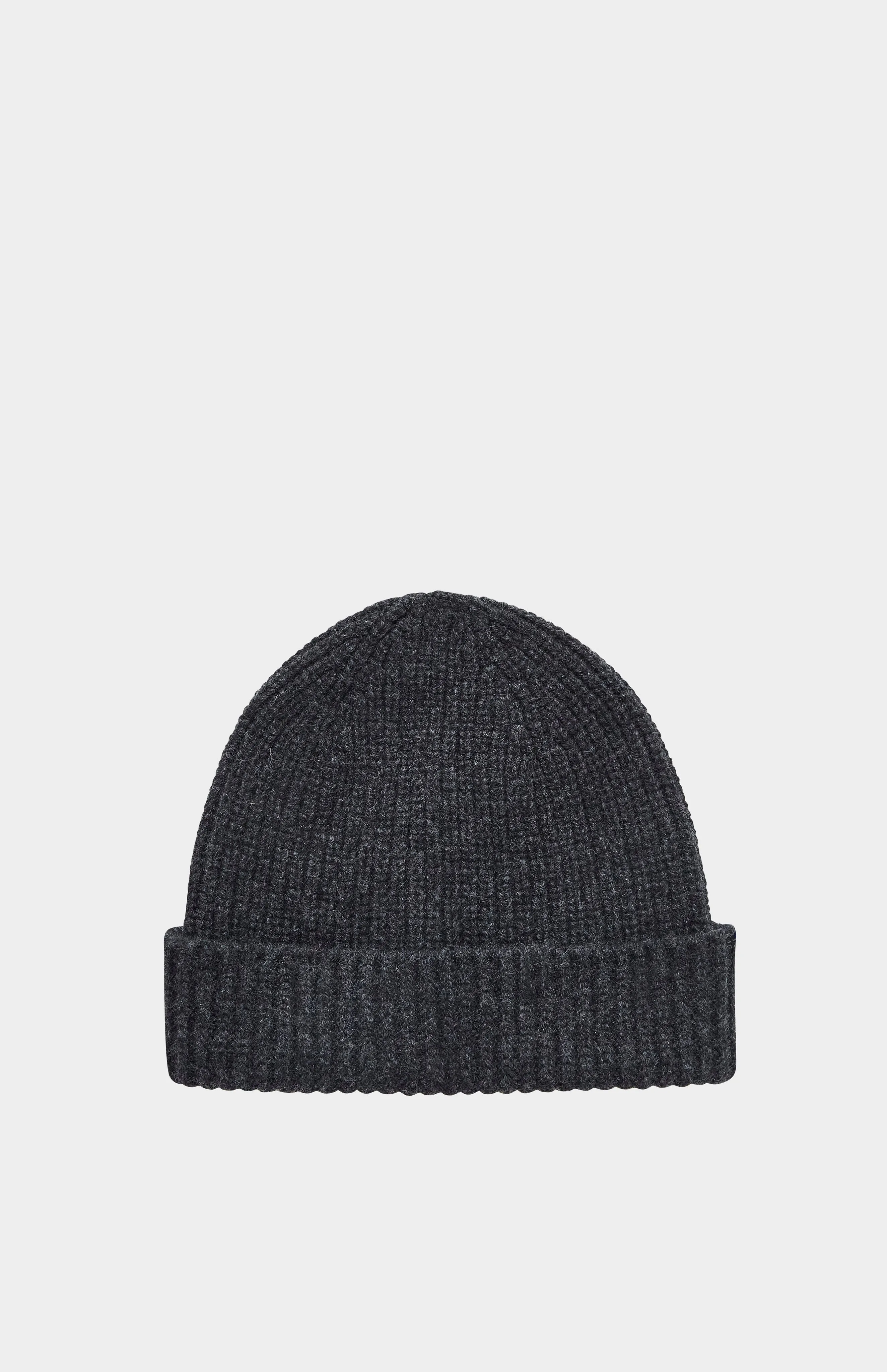 Lambswool Beanie In Charcoal